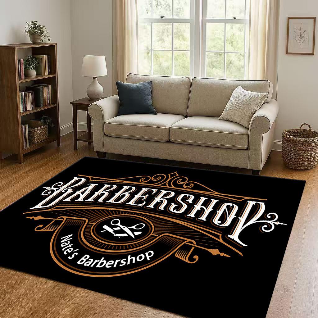 2026 New Retro Barber Shop Symbol Sign Living Room Non Slip Area Rug Carpet for Bedroom Playroom Sofa,Home Decor Doormat Gift