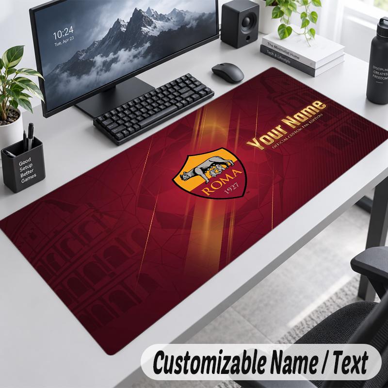 Custom Name Text Mouse Pad AS Roma FC Personalized Desk Pad For Work And Gaming