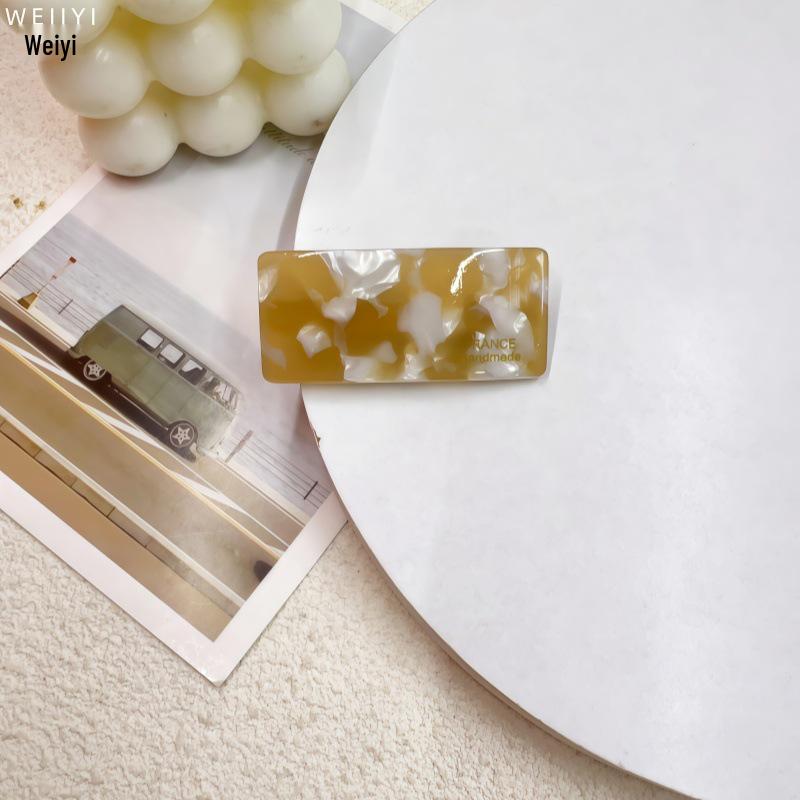 Retro Versatile Acetate Rectangular Bangs Clip: Multi-color, Elegant Korean Style Daily Hair Accessory