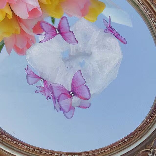 

Порхающая бабочка ~ Простое темпераментное кольцо в виде бабочки для толстой кишки, повязка для волос для девочек, милые аксессуары для волос, повязка на голову