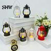 Battery Operated Table Light Vintage Lantern Night Light, Flickering LED Candle Lamp for Christmas Romantic Flameless Halloween, Bedside Lamp, Bedroom