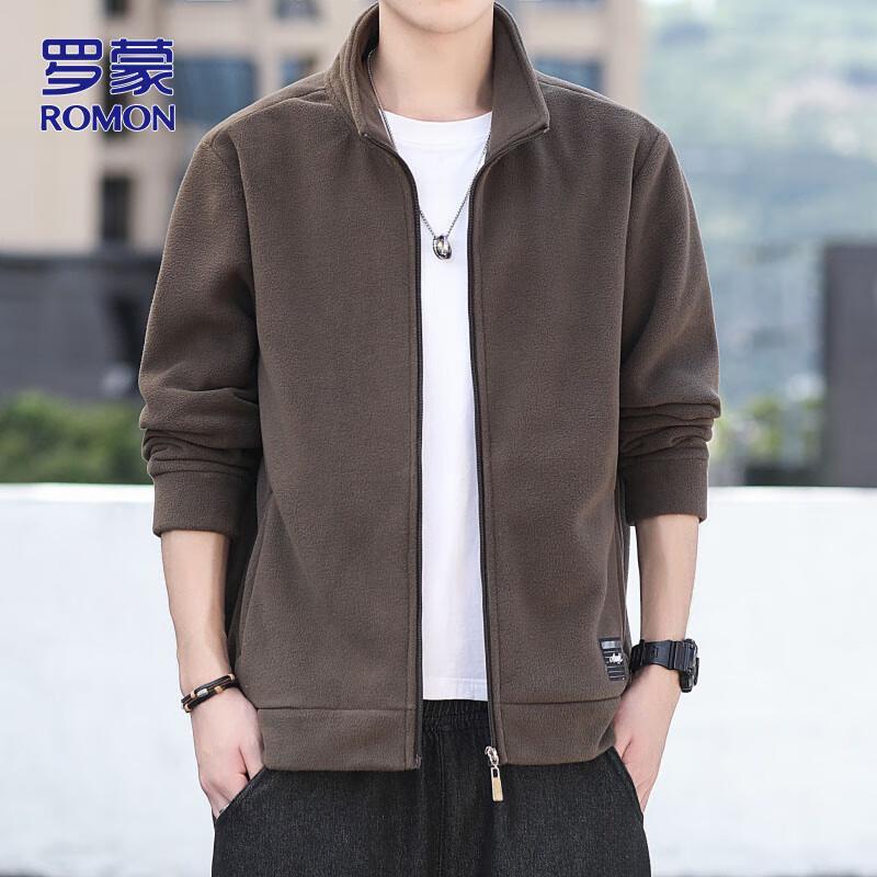 Romon Men's Casual Fleece Jacket