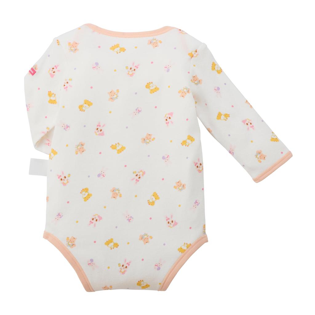 MIKI HOUSE Long Sleeve Baby Undershirt, All-Over Print, 100% Cotton, Made In Japan, for Boys and Girls, Newborns, 70cm, Yellow, Size 40-1525-140