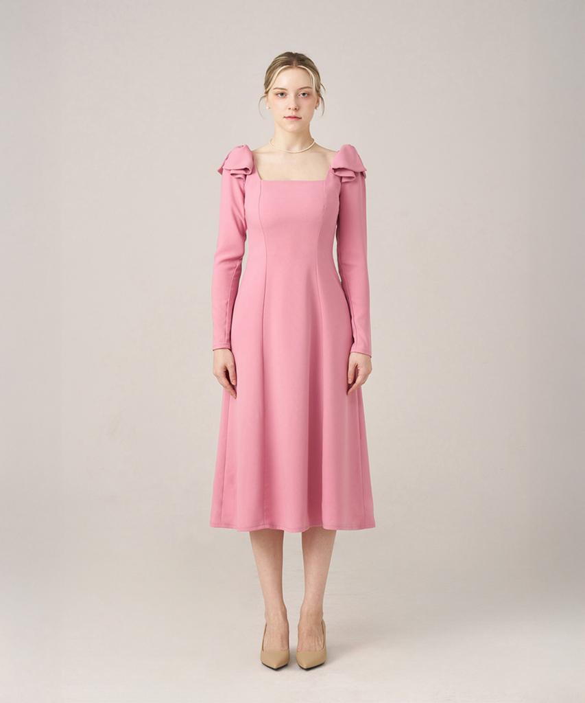 SQUSQUARE Audrey Ribbon Dress_Rose Pink