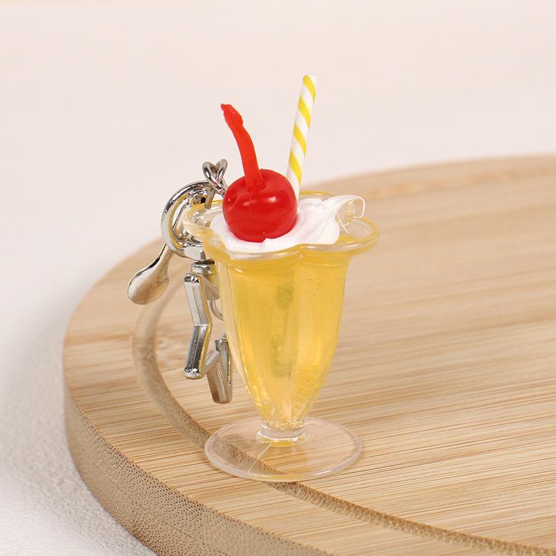 Kreativer Dessert & Getränke Schlüsselanhänger: Eiscreme & Getränkebecher Anhänger