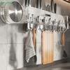 Küchenwand-Organizer - Multifunktionales Messerregal mit Haken für Utensilien/Pfannen/Schneidebretter