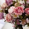 DIY Party Decoration Vintage Silk Artificial Flowers Small Rose Wedding Fake Flowers Festival Supplies Home Decor Bouquet KTY