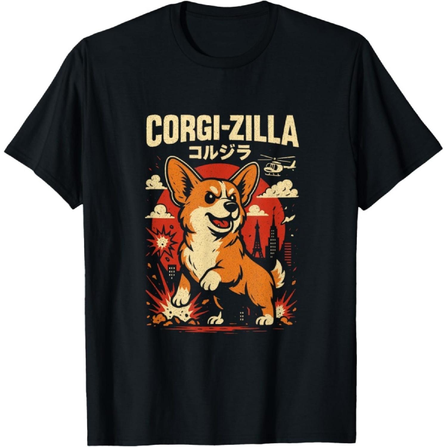 

Corgi-zilla - Corgizilla Parody Japanese Art Corgi T-Shirt XXXXXL чорний