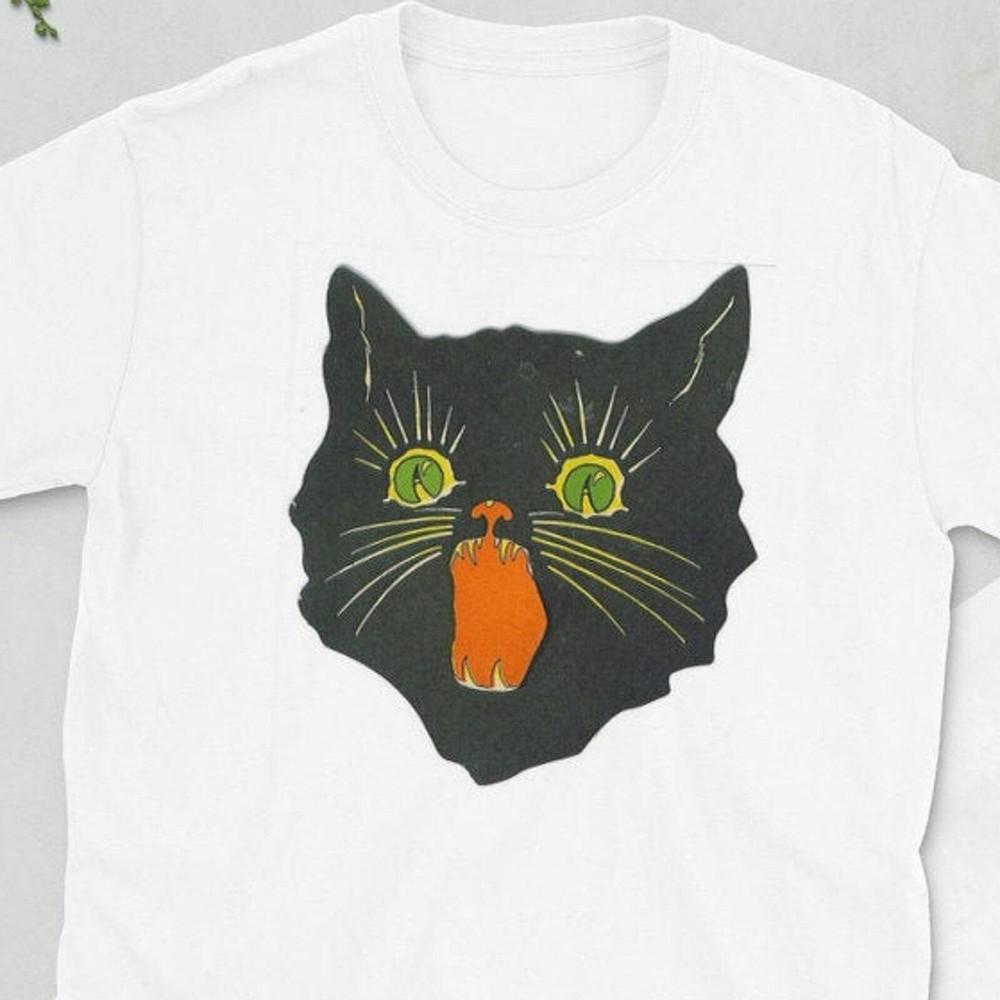 

Vintage Black Cat Design Short Sleeve Unisex TShirt Unisex T-Shirt S