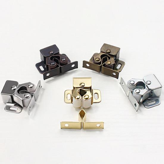 4Pcs Sturdy Door Bead Lock Fine Workmanship Corrosion-resistant Door Hardware Two-wheel Touch Beads Lock Wardrobe