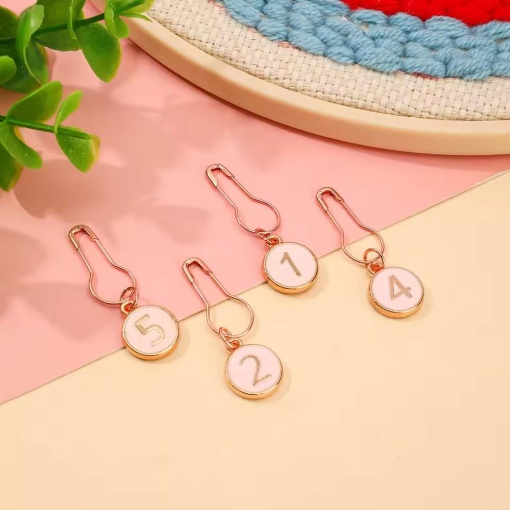 10Pcs/Pack Small Sweater Counter Mark Enamel Charm DIY Crochet Locking Stitch Markers Anti-Unlock Buckle Gourd Shape