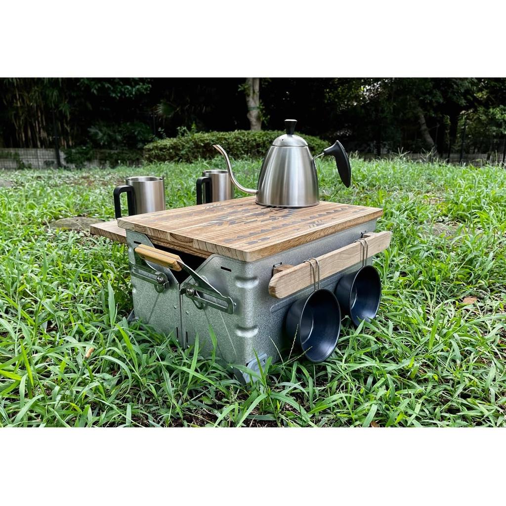 Outdoor Thin Shelf Container 25" Top, Original Snow Peak Ortega Pattern, Handmade, Camping, Outdoor