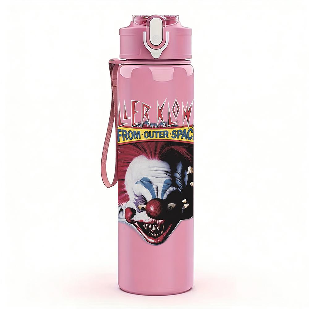 1PC Horror Clown Retro Skull Graphic Print 750ml Portable Sports Water Bottle Leakproof Gym Outdoor Travel Drink Cup