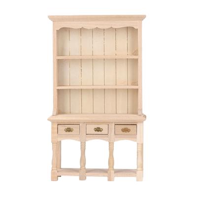 Dollhouse Bookshelf 1 12 Scale 3 Layer Drawer Design Classic Pure Colors DIY Coloring Miniature Bookcase for Gift