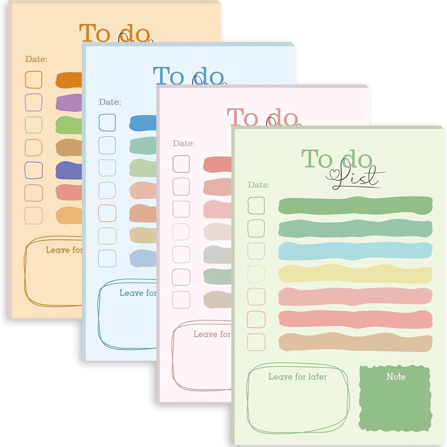 

Notebook 4 Packs To Do List Notepadsticky Notesmemo Padsnotebookplanner To Do List Notepad 4 Packs Pastel Lined200 Sheets