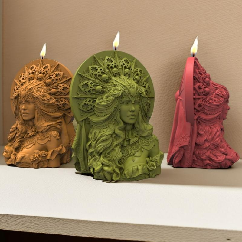3D Sculpture Resin Mold Goddess Statue Resin Silicone Mold, for Making Vase Gypsum Ornament Home Decorations