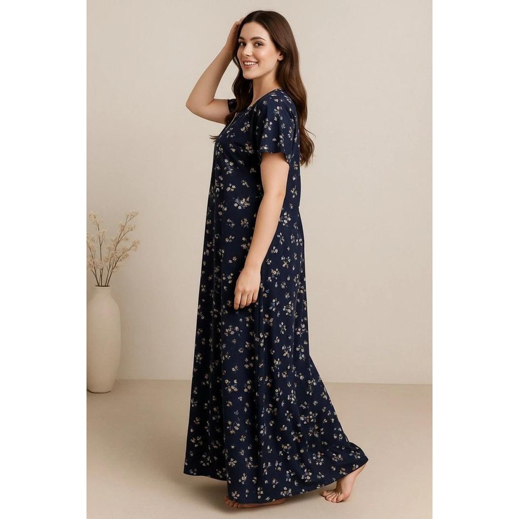 Indian Cotton Breathable Night Gown Women Designer Lightweight Maxi Nighty