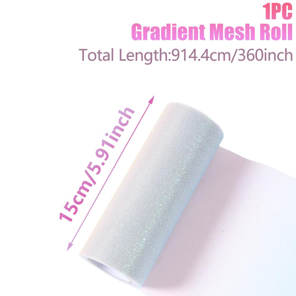 10 Yard 15cm Sparkle Glitter Tulle Rolls for Tutu Gift Wrapping Wedding Decoration Crafts Party Backdrop Gift Ribbon Supplies