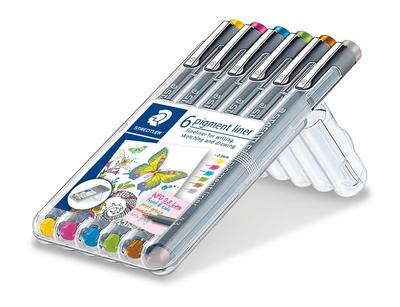 Pigment Liner 30803S2SB6 Water-based 6-color Set, 0.3mm