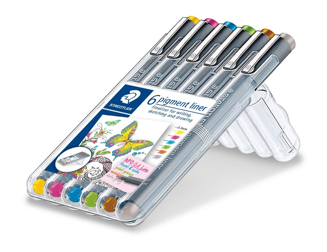 

STAEDTLER Pigment Liner 30803S2SB6 Water-based 6-color set, 0.3mm