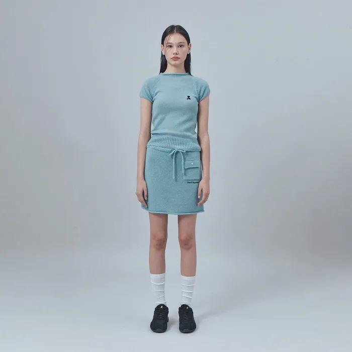 LOGO RIBBED LONG SOCKS (WHITE)