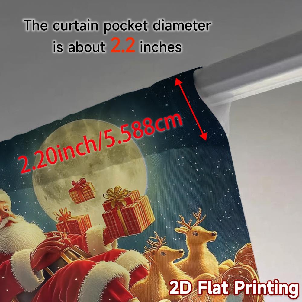 2pcs,Curtains Christmas Reindeer Gift2 (3) Popular Curtains&Window Treatment Machine Washable Fabric Curtains Decorations Inside