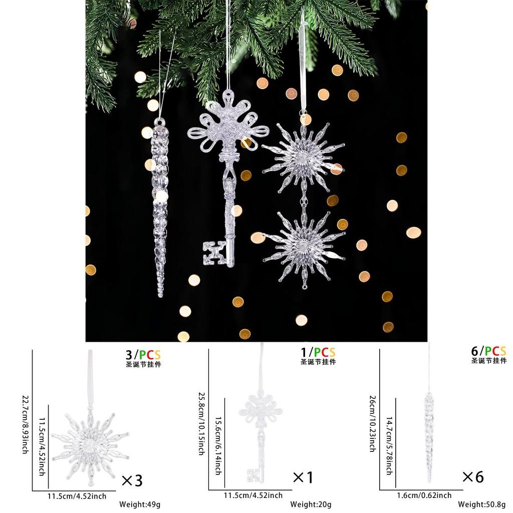 Stunning Christmas New Decorations Clear Ice Stick Hangings For Festive Tree Arrangement Snowflakes Featuring