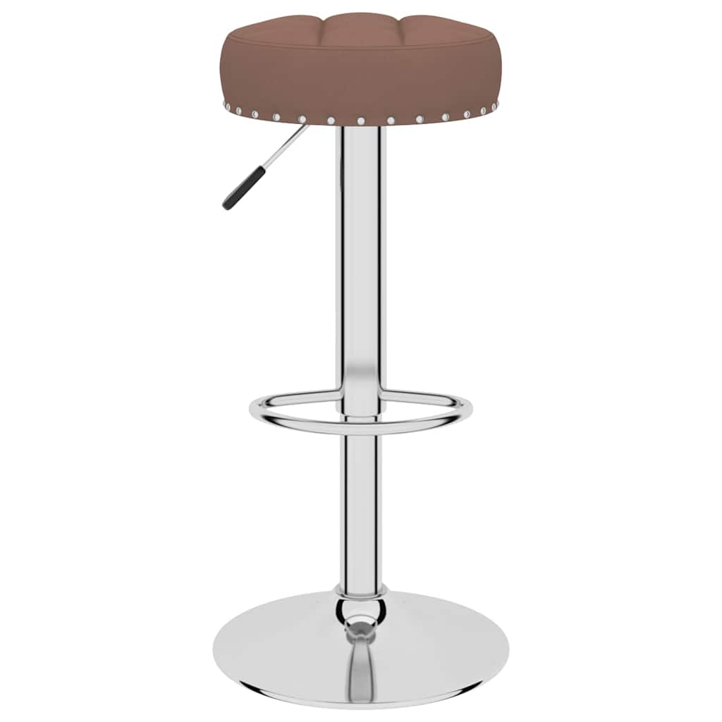Bar Stool Set of 2 Brown Fabric