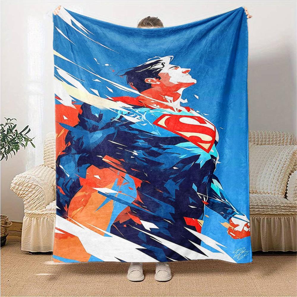1pc Superman Hero Flannel Blanket Soft Warm Throw for Home, Office, Travel, All-Season Cozy Bedding GiftL1059