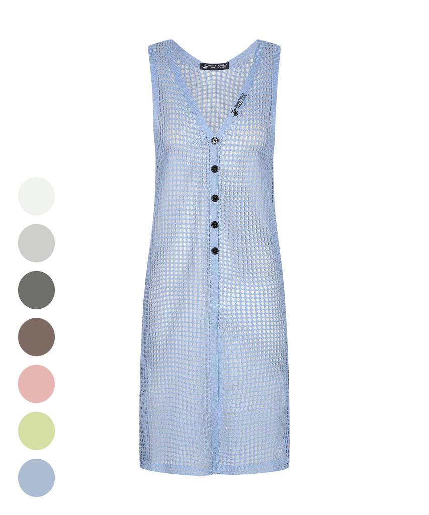 BHPOLOCLUB Women'S Summer Openwork Net Long Vest 8 Colors Op107