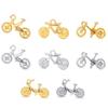 Großhandel 4 Stück 18 Karat Gold PVD-beschichtet Niedlicher Fahrrad-Anhänger Edelstahl-Anhänger für DIY Handgemachten Halsketten Schmuckzubehör