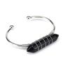 Handmade Silver Copper Wire Winding Natural Crystal Hexagonal Prism Bracelet Bracelet Bracelet Rough Stone Crystal Bracelet B2