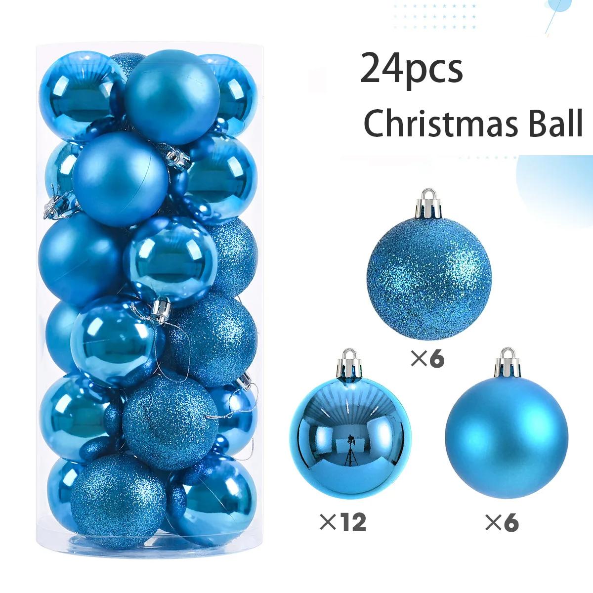 

24Pcs 4CM Christmas Balls Big Ball Christmas Tree Pendant Ornaments for Party Decor New Year Navidad Gifts Accessory 4cm