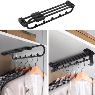 Amélioration Rails à Vêtements Réglables à Chargement par le Dessus Garde-Robe Extractible Rétractable Organisateur de Penderie/Placard