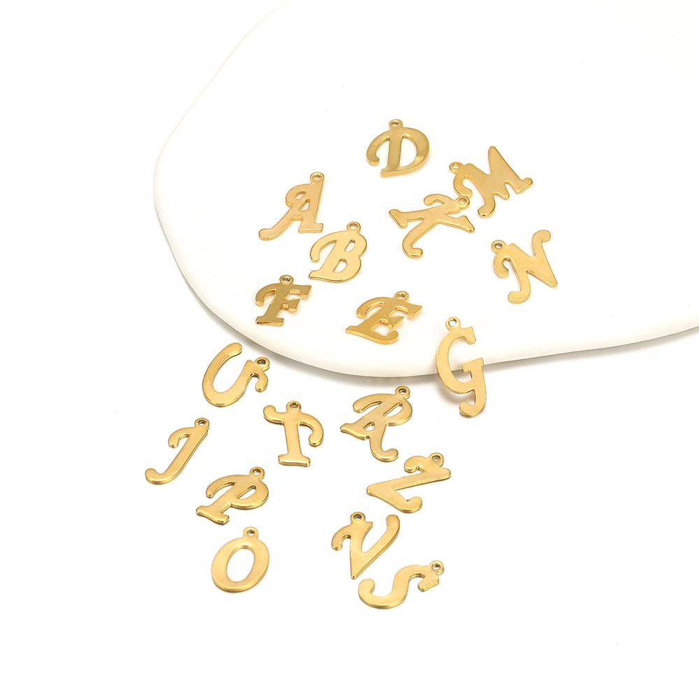 30pcs Stainless Steel A-Z 26 Cursive Font Letter Pendant Alphabet Charms Necklace Pendant DIY Jewelry Bracelet Making Earrings