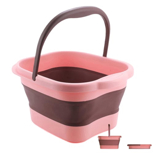 

ozgram Foot Bath (Pink) Foldable Bucket for Portable Storage and Eco-Friendly Use. Ideal for Outdoor Activities, Camping, Car Washing, Laundry, Water