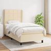 Maison Exclusive - Slatted Bed Base with Cream Mattress 90x200 Cm Fabric