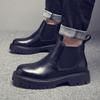 Men's Chelsea Boots 2026 Spring and Autumn Business Dress Boots High Top Leather Shoes Retro British Short Boots