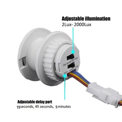 100-240V Adjustable Time Delay Mini Home Light Sensor Automatic Sensor Light Switch Infrared Sound Light Motion Sensor