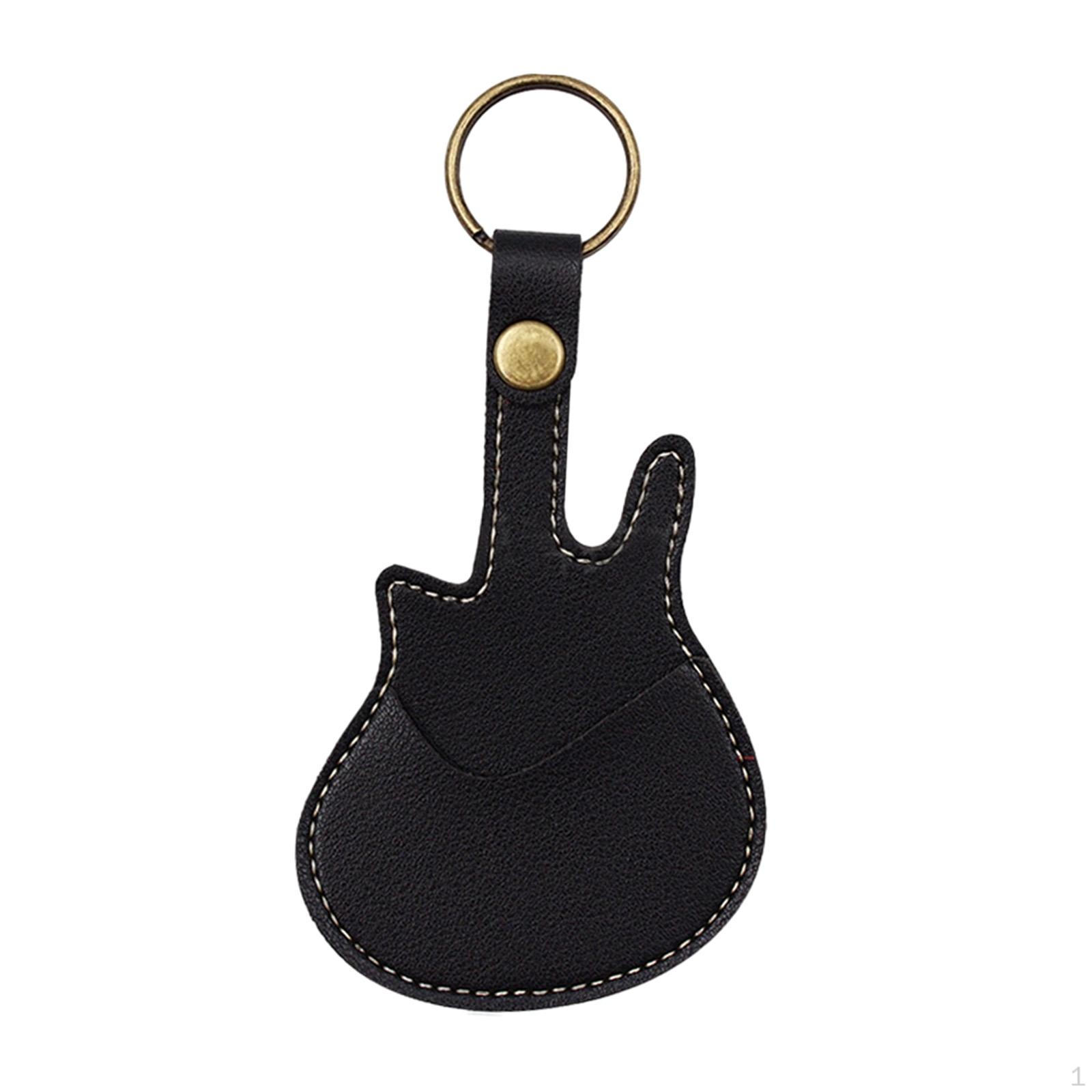 

Guitar Pick Holder, Lightweight Picks Cover, PU Leather for Ukulele Players Guitarist чорний