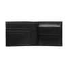 Gucci Red and green stripe decoration leather wallet men's black