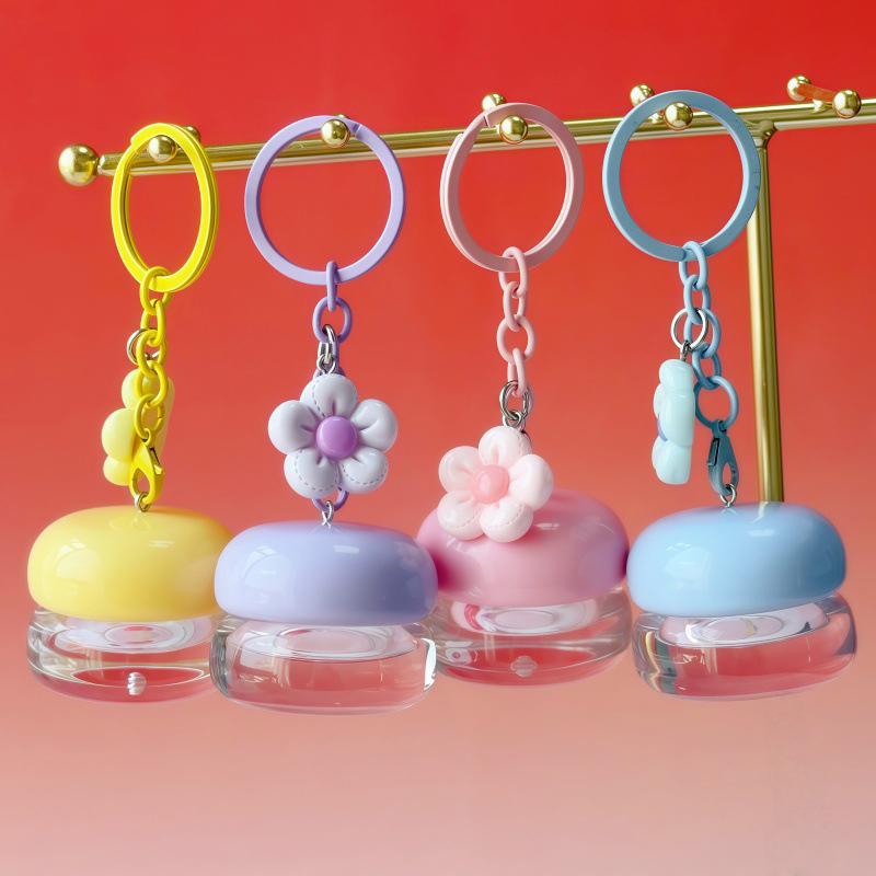 1Pcs 5G Mini Empty Plastic Lip Mask Jars With Keychain Pendant Lip Balm Cans Cream Lip Balm Containers Lipstick Makeup Container