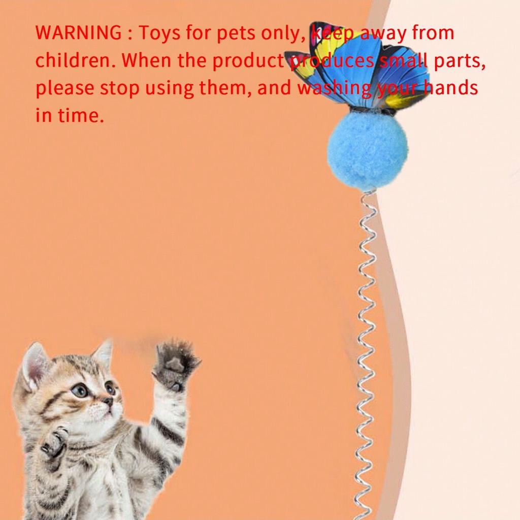 1pc-A mixed cat teaser stick with suction cup base, a spring swinging plush toy for interactive games