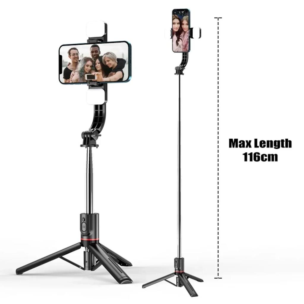 Selfie Stick Stativ 116cm Bluetooth Wireless Remote Füllen Licht Tragbare Telefon Stehen Live-Streaming Video Aufnahme L13d