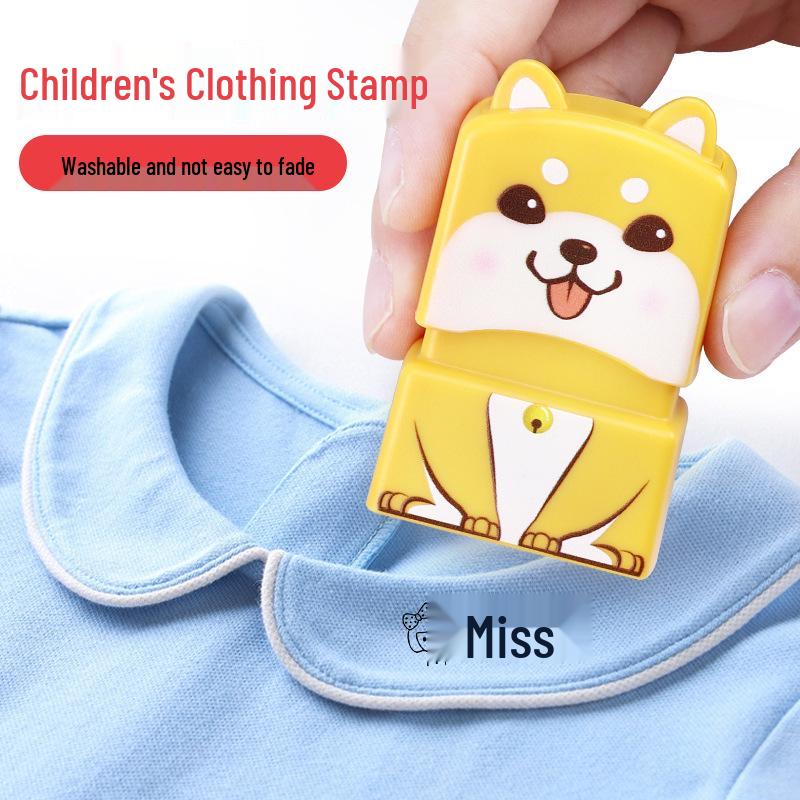 Custom Engraved Children's Name Stamp for Clothing - Photosensitive, Ideal for Kindergarten Textile Labelling