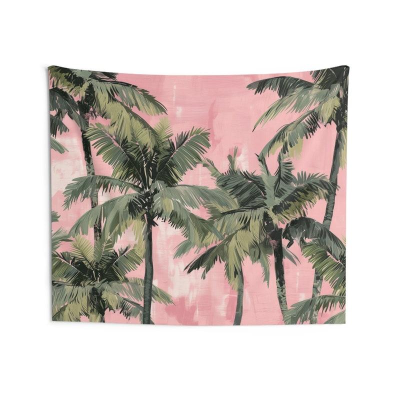 palm trees tapestry 75x100 чёрный