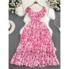 Bohemian Fashion Ruffles A- Line Large Hem Long Dress