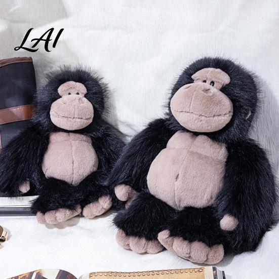 Comfortable Companion Gift Plush Gorilla Doll Realistic Stuffed Animal Toy for Kids Soft Fluffy Huggable Doll Orangutan Plushie with Thick Long Fur,