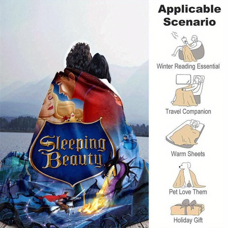1pc Sleeping Beauty Printing Blanket - Soft, All-Season Throw for Living Room, Beroom,Personalize Gift with Aorable Cartoon Esign