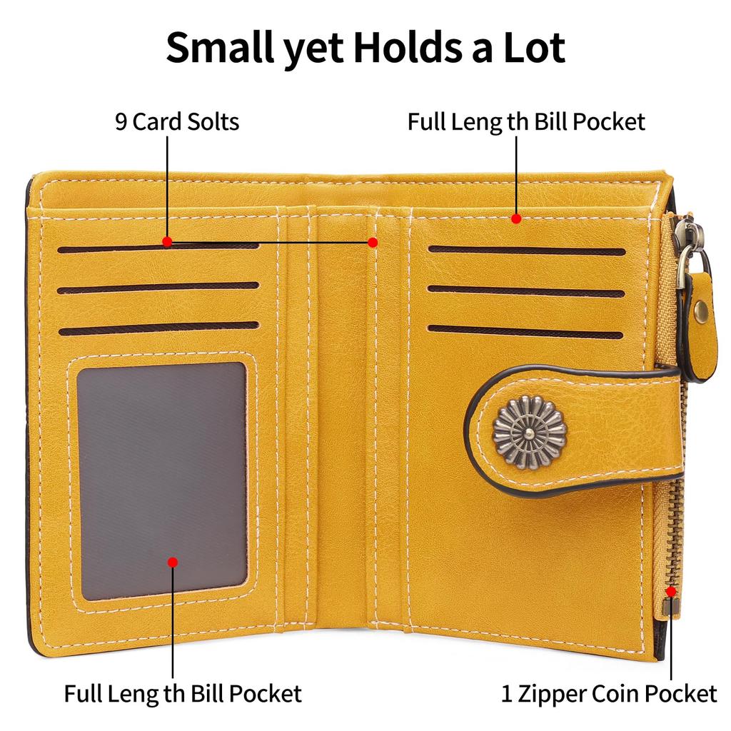 Large Openwork Wallet [RNIEGA] Women's Bi-fold Wallet, Lightweight, Capacity, Design, Stylish, Anti-Skimming